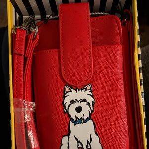 Marc tetro nwt Red Dog Print Crossbody Bag